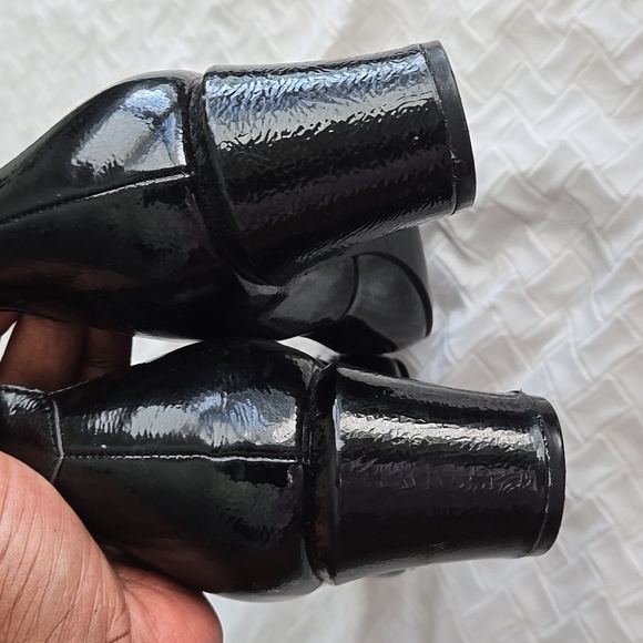 Free People Ankle Strap Black Women's Short Block Heel Summer Work Shoes - Picture 5 of 10